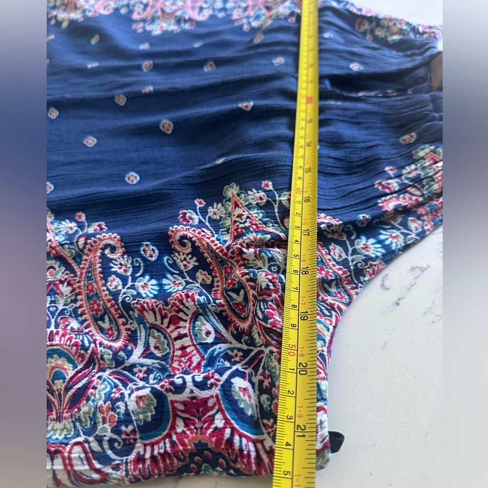 Women’s AUW Bohemian Navy Floral Halter Midi Dress size L - Picture 9 of 14